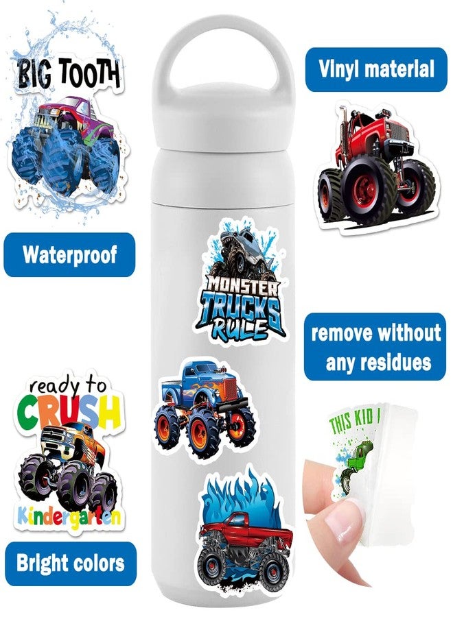 DULEFUN 50PCS Monster Truck Stickers, Truck Car Stickers for kids, Car Stickers Waterproof for Water Bottles Skateboard Car Bike Phone Case Laptop Suitcase, Monster Truck Gifts for Girls Boys Party - Image 5